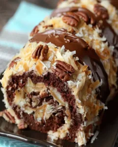 german-chocolate-pecan-roll-cake