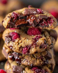 gooey-raspberry-chocolate-chunk-cookies