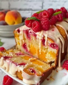 juicy-peach-raspberry-cake
