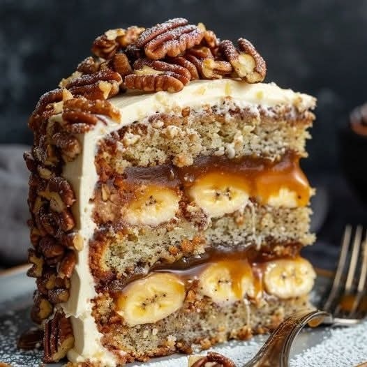 banana-pecan-caramel-cake
