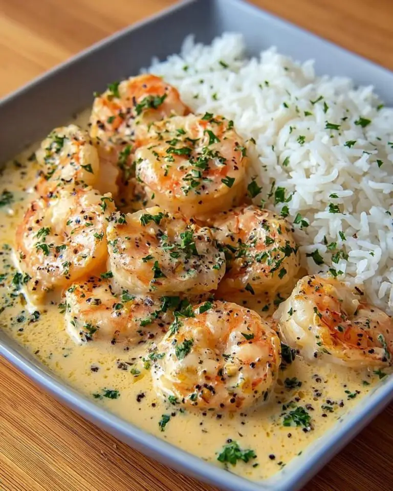 Delicious Creamy Garlic Butter Shrimp with Rice