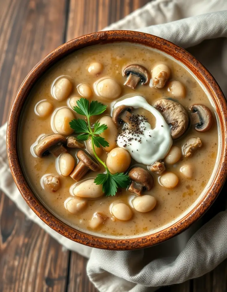 Cozy White Bean Mushroom Stew (Vegan)