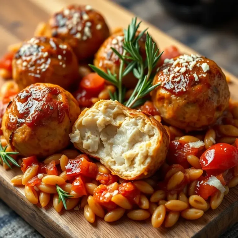 Baked Rosemary Chicken Meatballs with Tomato Orzo Recipe Guide