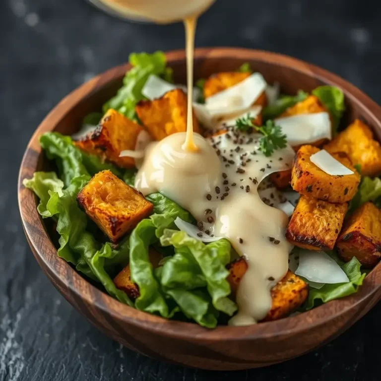 Autumn Caesar Salad with Roasted Delicata Squash Croutons