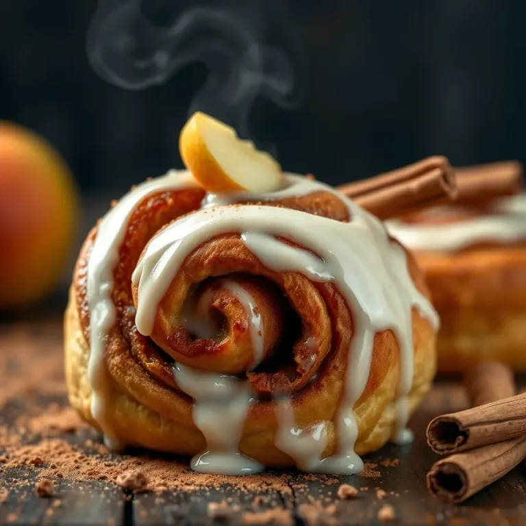 Apple Pie Stuffed Cinnamon Rolls Recipe with Cream Cheese Frosting
