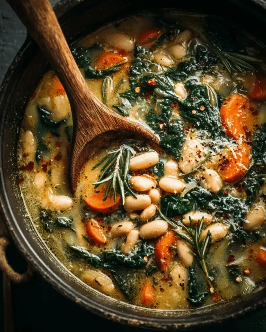 Creamy White Bean Spinach Soup with Lemon