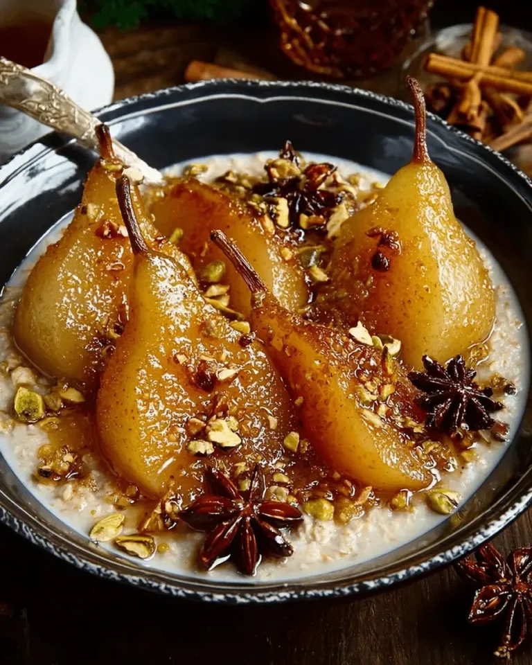 Honey-Spiced Pear Oatmeal with Pistachios