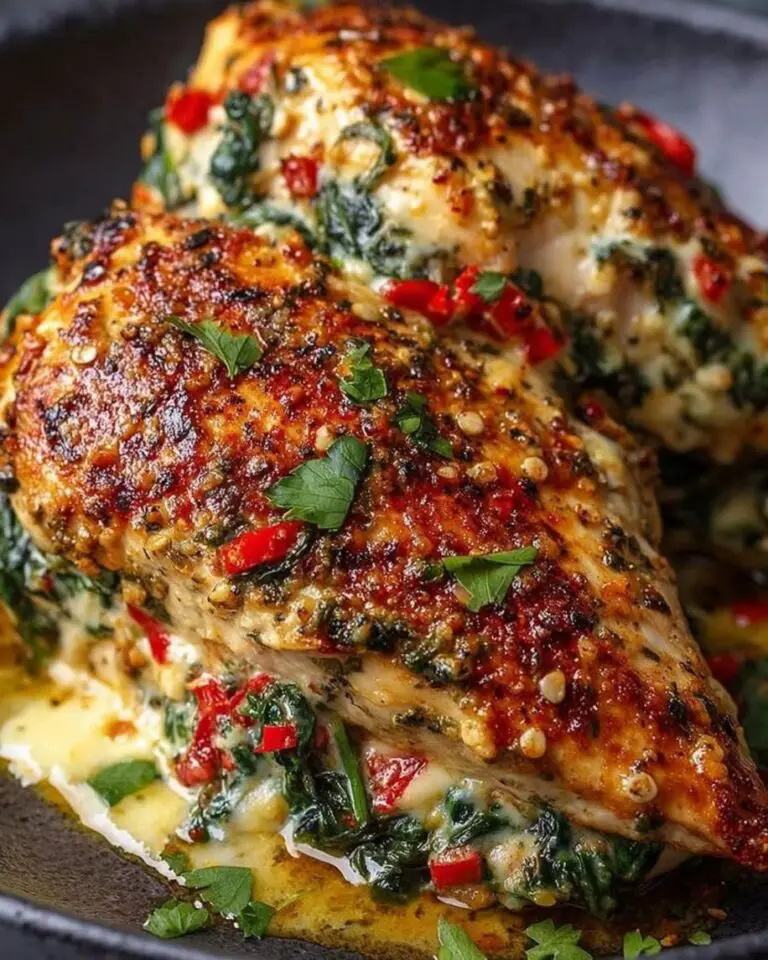 Easy Roasted Red Pepper Stuffed Chicken Recipe