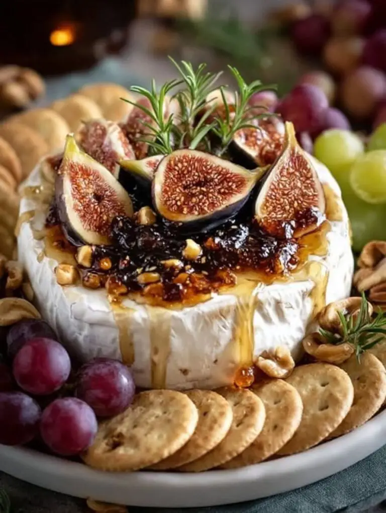 Simple Warm Baked Brie with Fig Jam Recipe