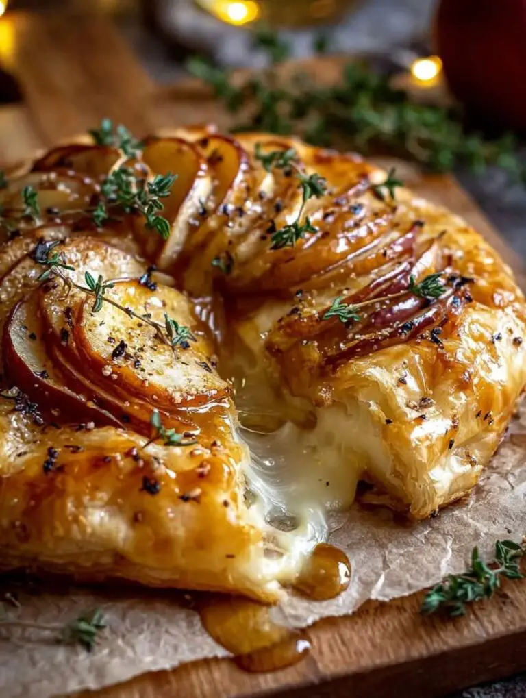 Golden Baked Brie with Caramelized Apples Recipe