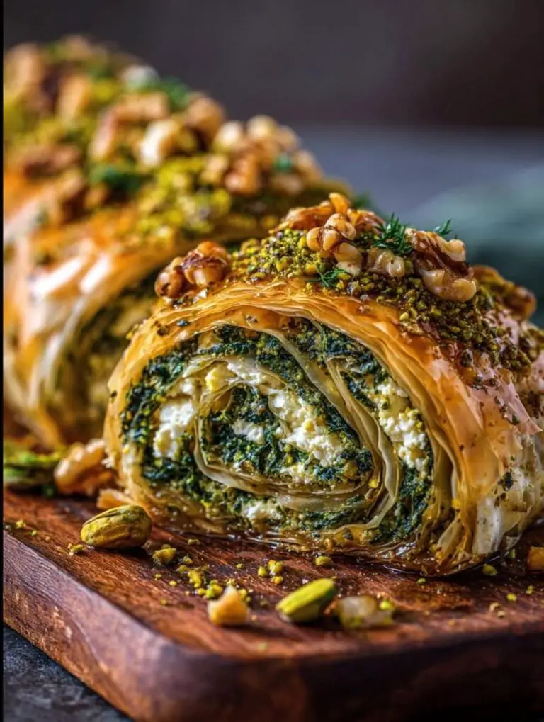 Easy Pistachio-Feta Spanakopita Roulade