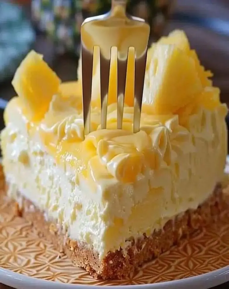 Easy No Bake Pineapple Cheesecake