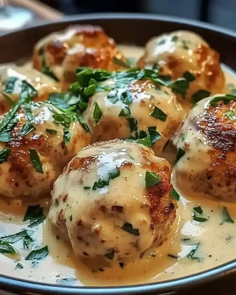Easy Chicken Ricotta Meatballs with Spinach Alfredo