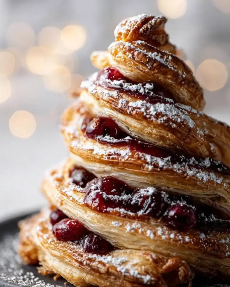 Easy Chocolate Cranberry Puff Pastry Tree Recipe
