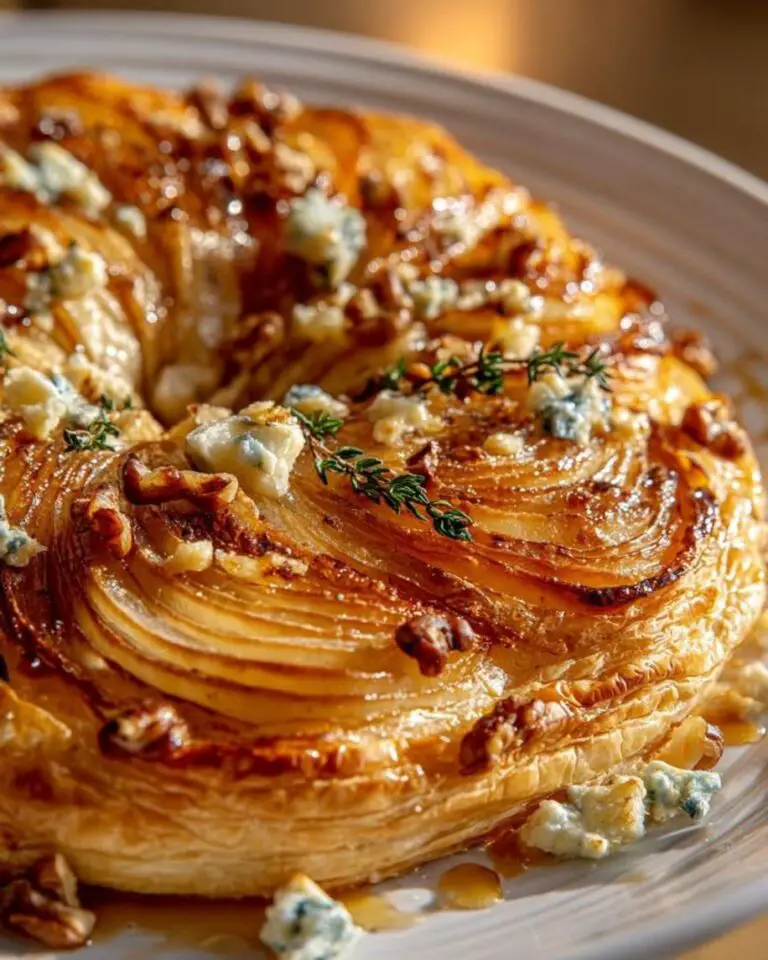 Caramelized Pear and Blue Cheese Tart Wreath Recipe