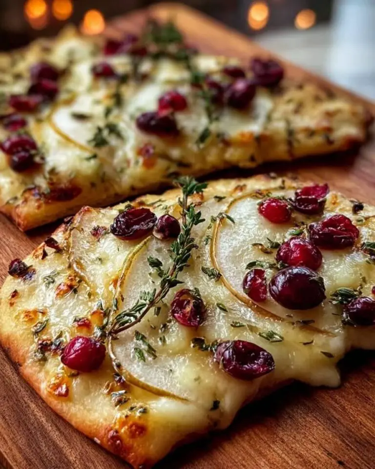 Pear Brie Cranberry Flatbread Recipe