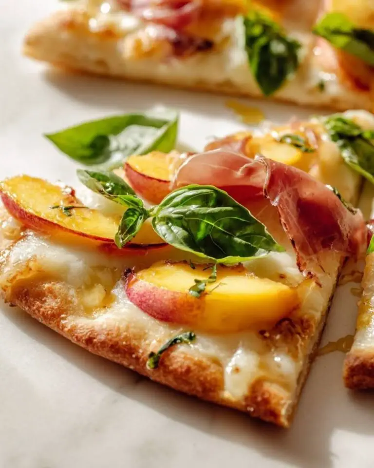 Easy Honey-Drizzled Peach Flatbread Recipe