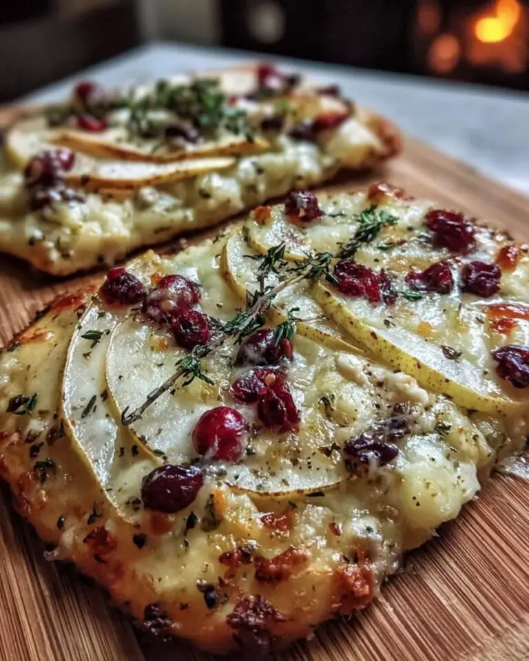 Easy Pear Brie Cranberry Flatbread Recipe