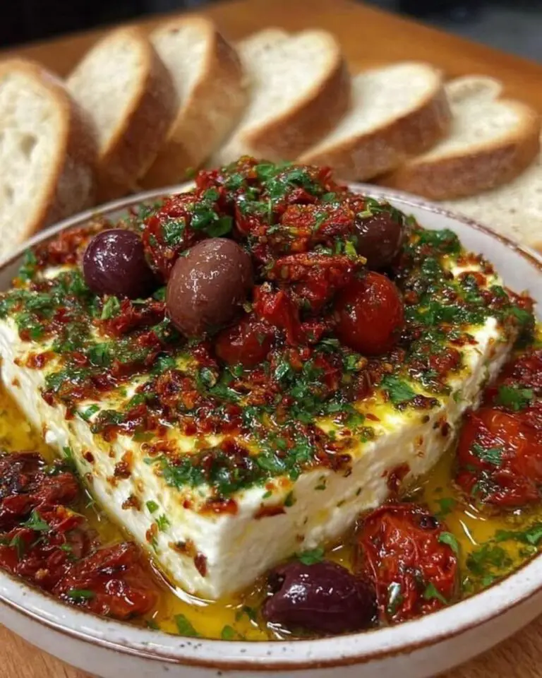Baked Feta Recipe with Olives and Tomatoes