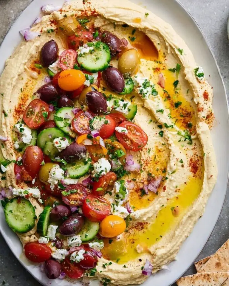 Simple Greek Loaded Hummus for Fresh Appetizers