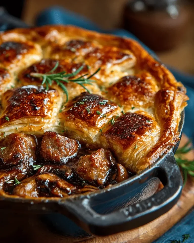 Sausage and Mushroom Puff Pastry Pot Pies 🥧 | Comfort in Every Bite