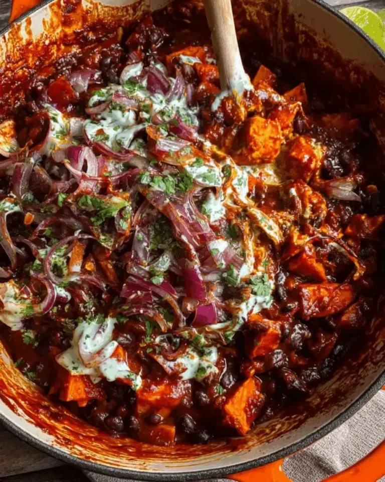 Smoky Sweet Potato and Black Bean Chili with Herby Yogurt
