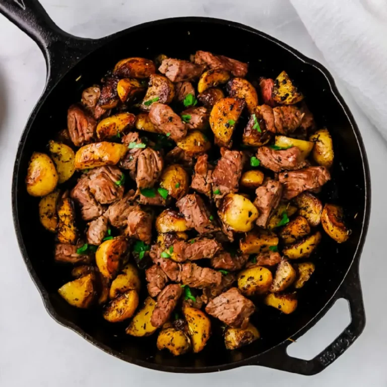 Butter Steak Bites with Garlic Herb Potatoes