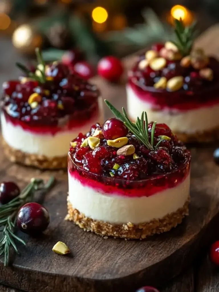 Delicious Savory Cranberry Pistachio Cheesecake Cups