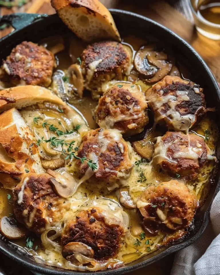 French Onion Chicken Meatballs with Gruyre Toast A Comforting Twist on a Classic Favorite