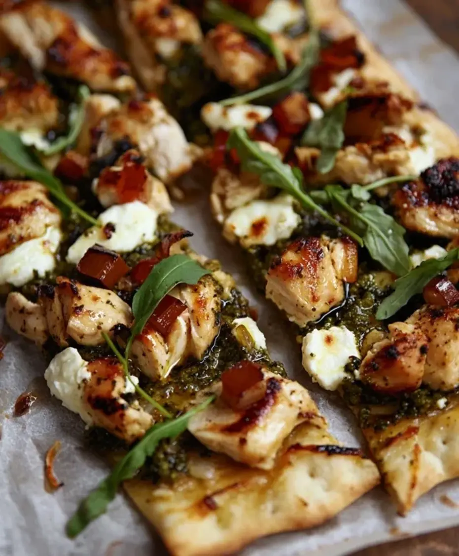 Pesto Chicken Flatbread An Easy Dinner Recipe