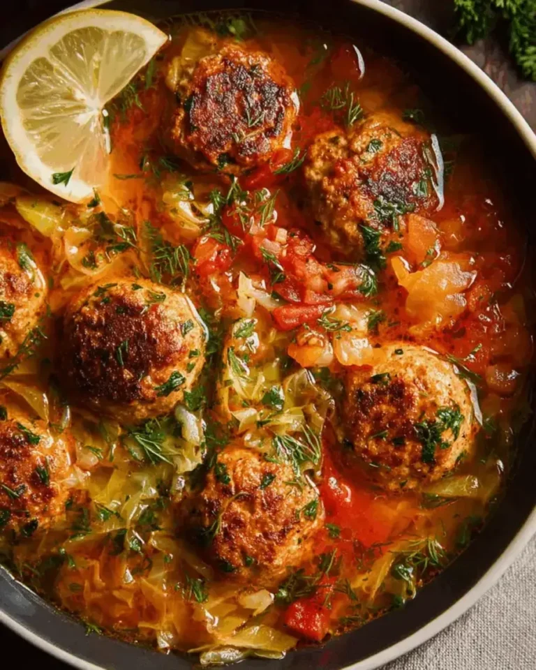Lemon Cabbage Soup with Rice and Meatballs A Comforting Flavorful Delight