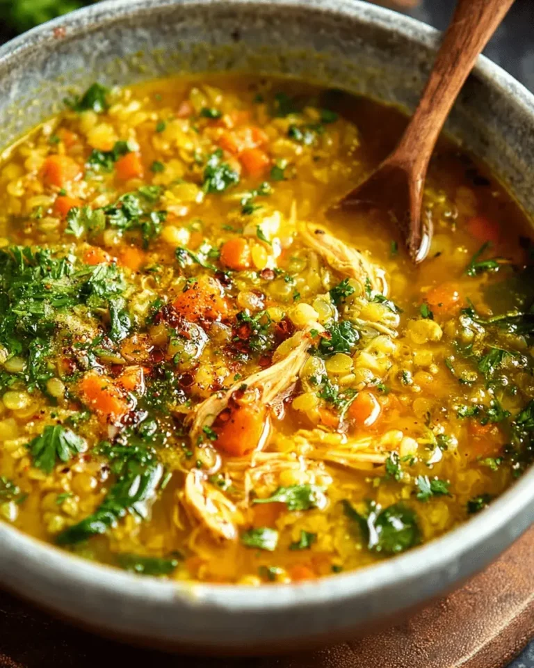 Curried Chicken Lentil and Rice Soup with Spinach A Comforting Bowl of Warmth