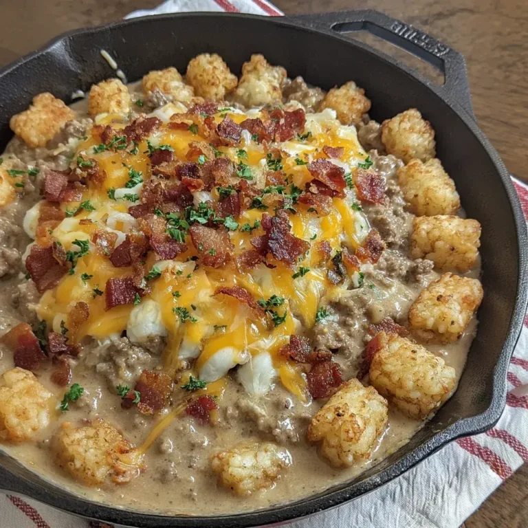Sausage Gravy Tater Tot Casserole