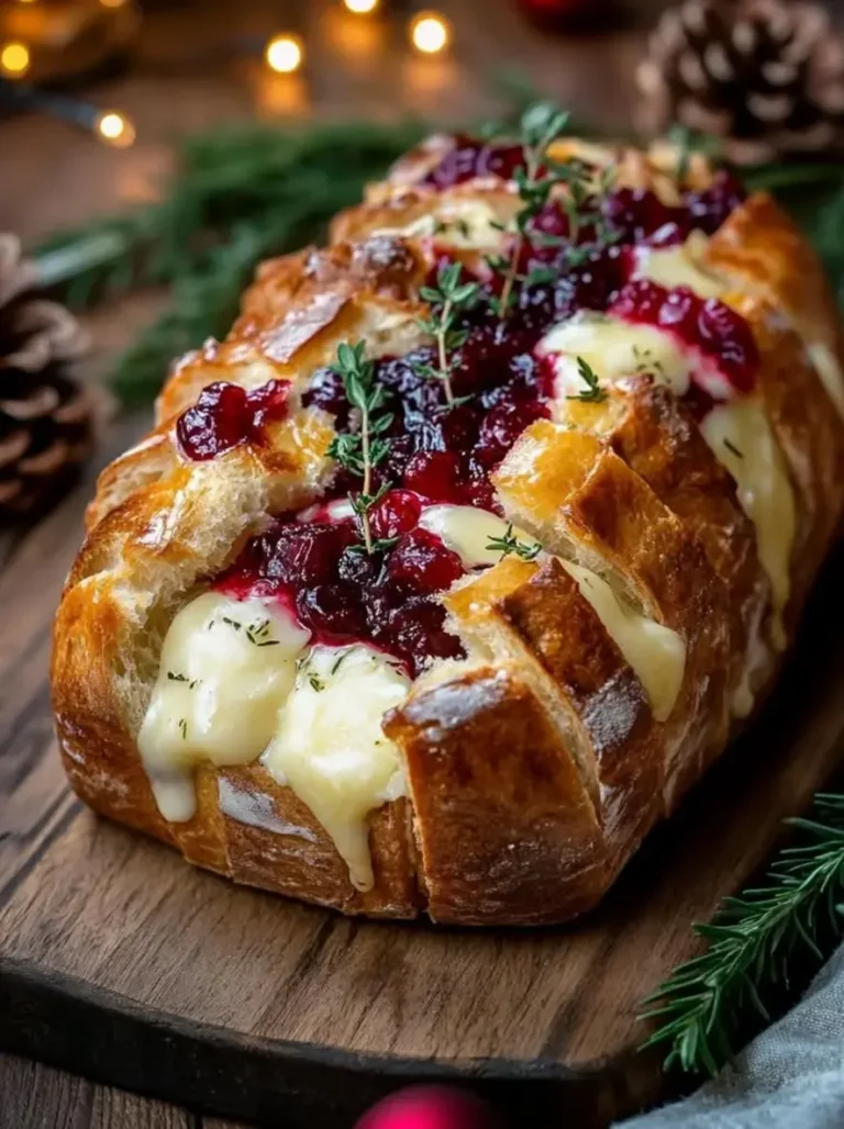 Ultimate Brie Cranberry Garlic Herb Pull-Apart Loaf