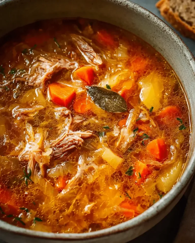 Hearty Sauerkraut and Rib Soup A Comforting Bowl of Tradition