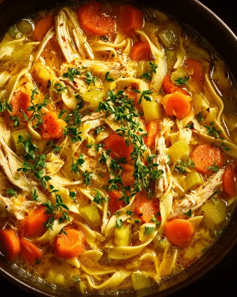 Golden Chicken Noodle Soup with Saffron A Bowl of Comfort and Sunshine