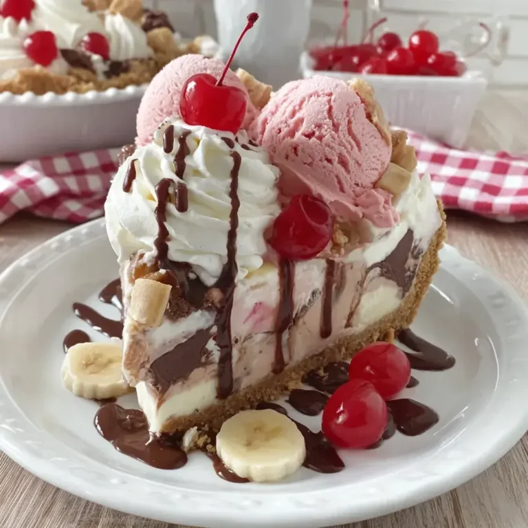 Banana Split No Bake Pie