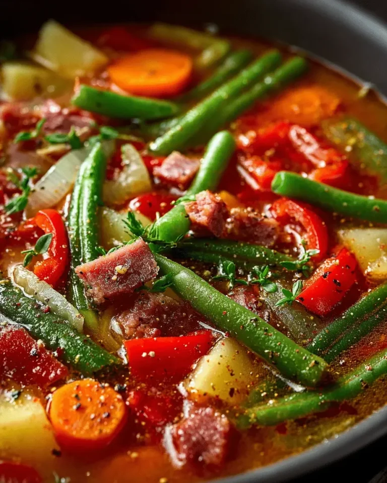 Green Bean and Smoked Meat Vegetable Soup A Hearty Bowl of Comfort