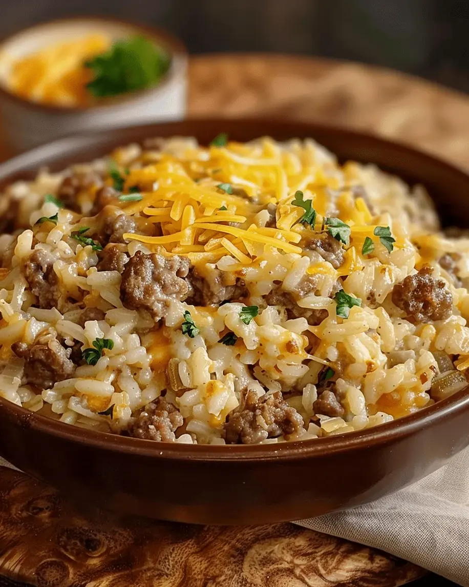 Cheesy Hamburger Rice Casserole