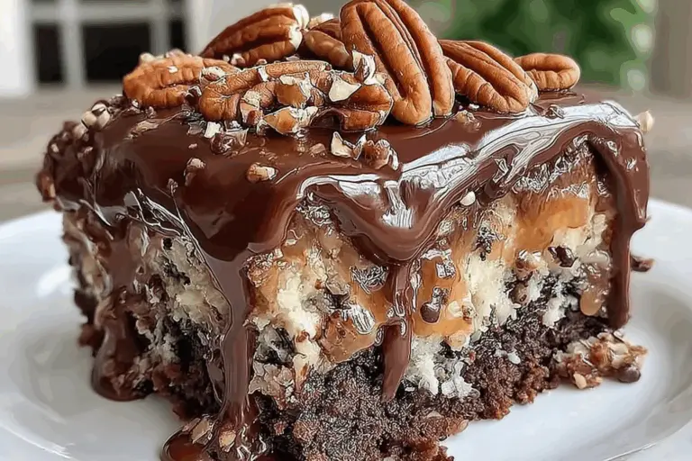 Luxurious German Chocolate Poke Cake