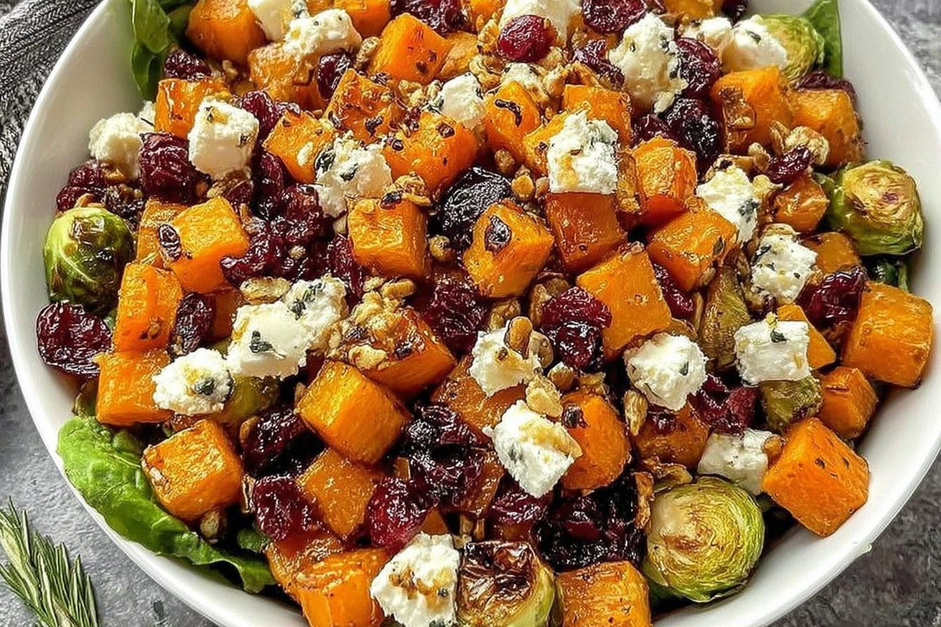 Cranberry-Glazed Roasted Butternut Squash Salad