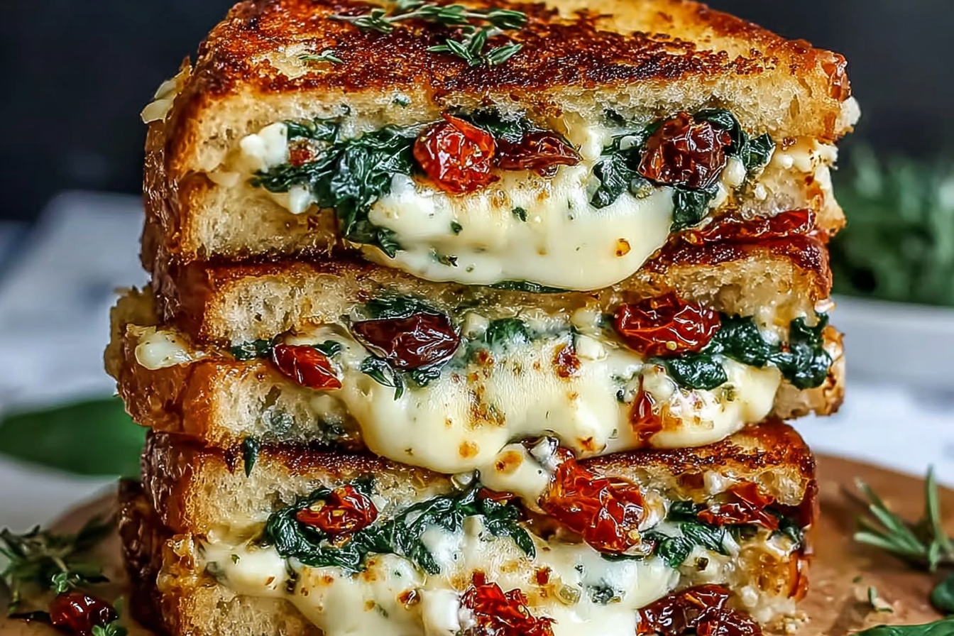 Mediterranean Spinach Grilled Cheese