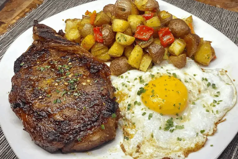 Good morning ribeye, eggs and potatoes