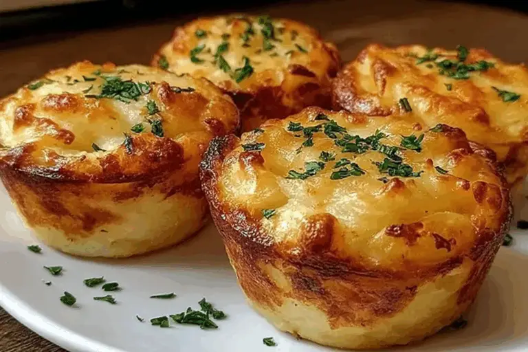 Fluffy Cheesy Cheddar Mashed Potato Muffins