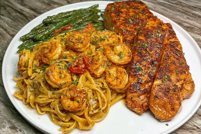 Easy Salmon Cajun Shrimp Alfredo