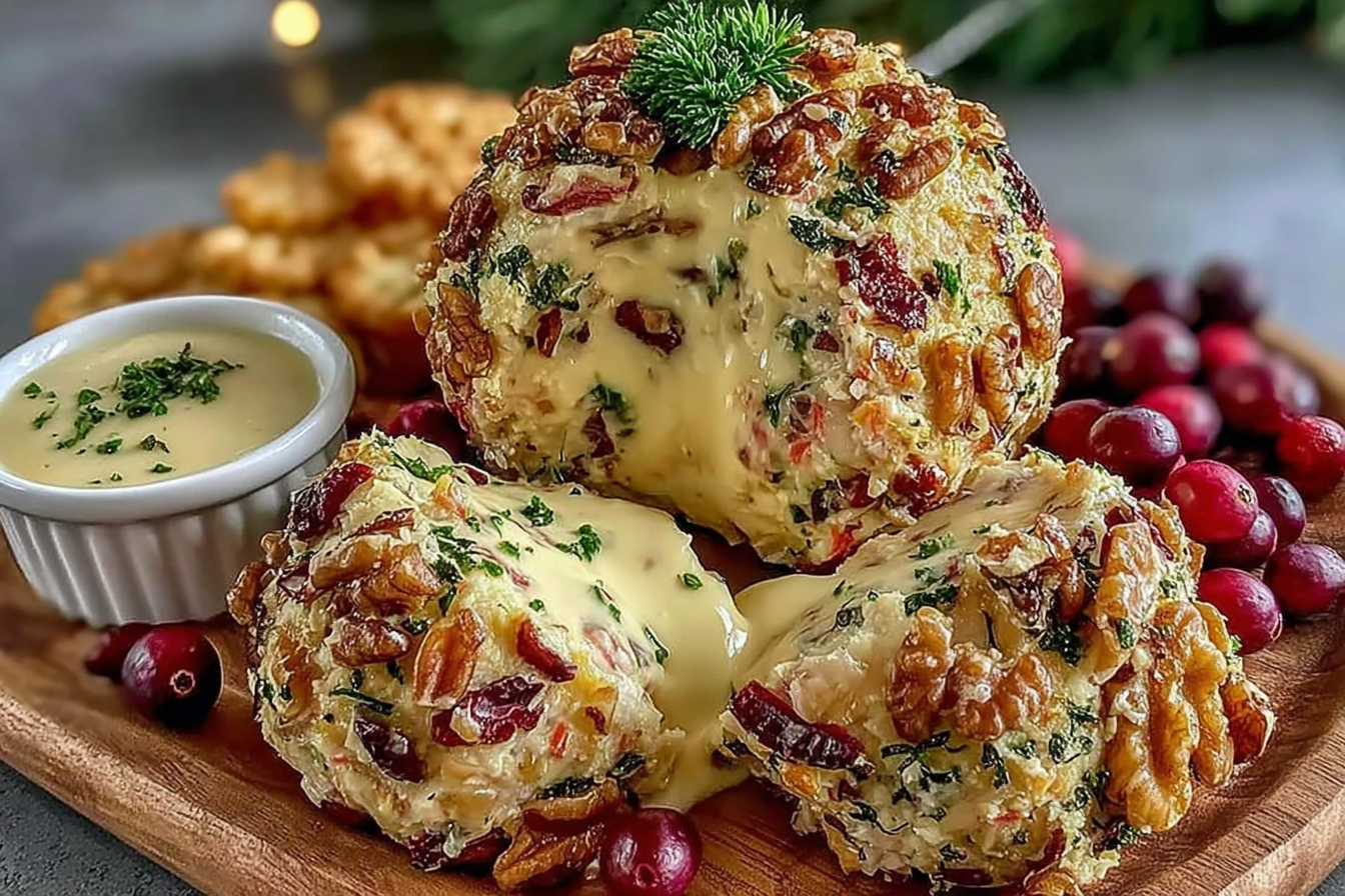 Christmas Cranberry Walnut Cheese Ball