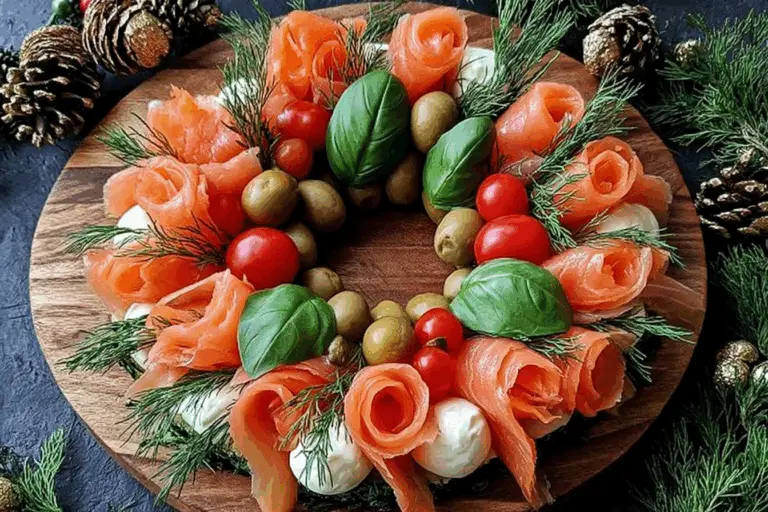 Festive Mini Christmas Wreath with Smoked Salmon