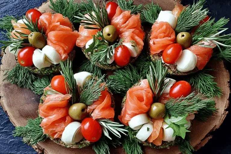 Festive Mini Christmas Wreath with Smoked Salmon