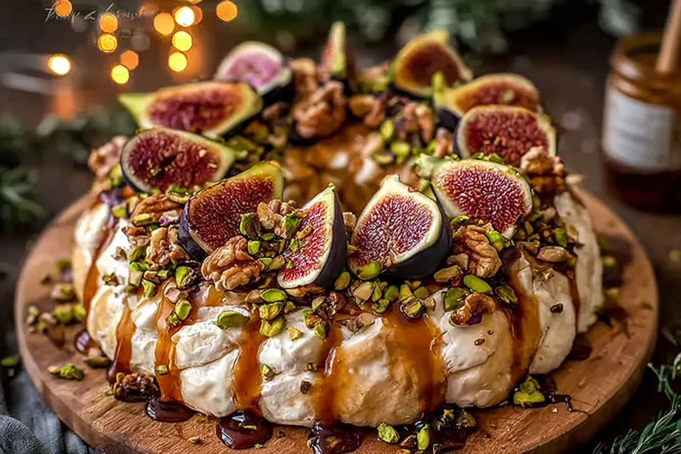 Fig, Goat Cheese Pistachio Wreath