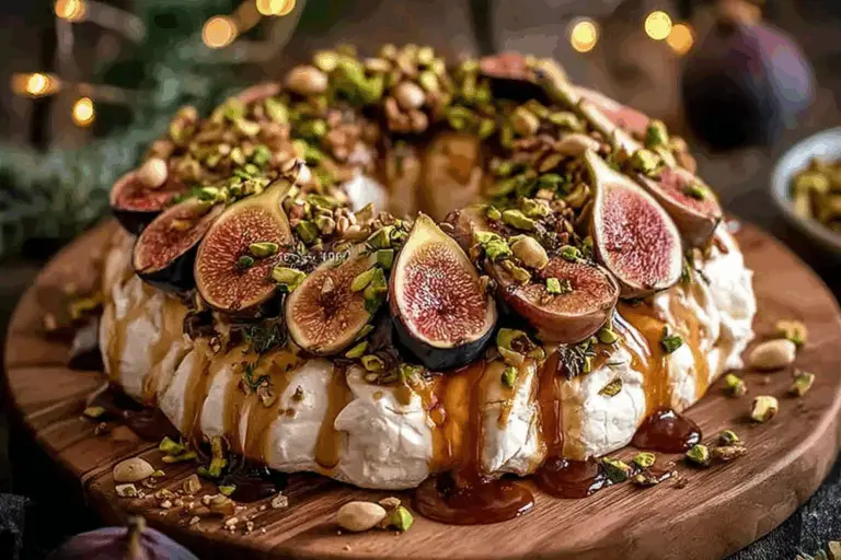 Fig, Goat Cheese Pistachio Wreath